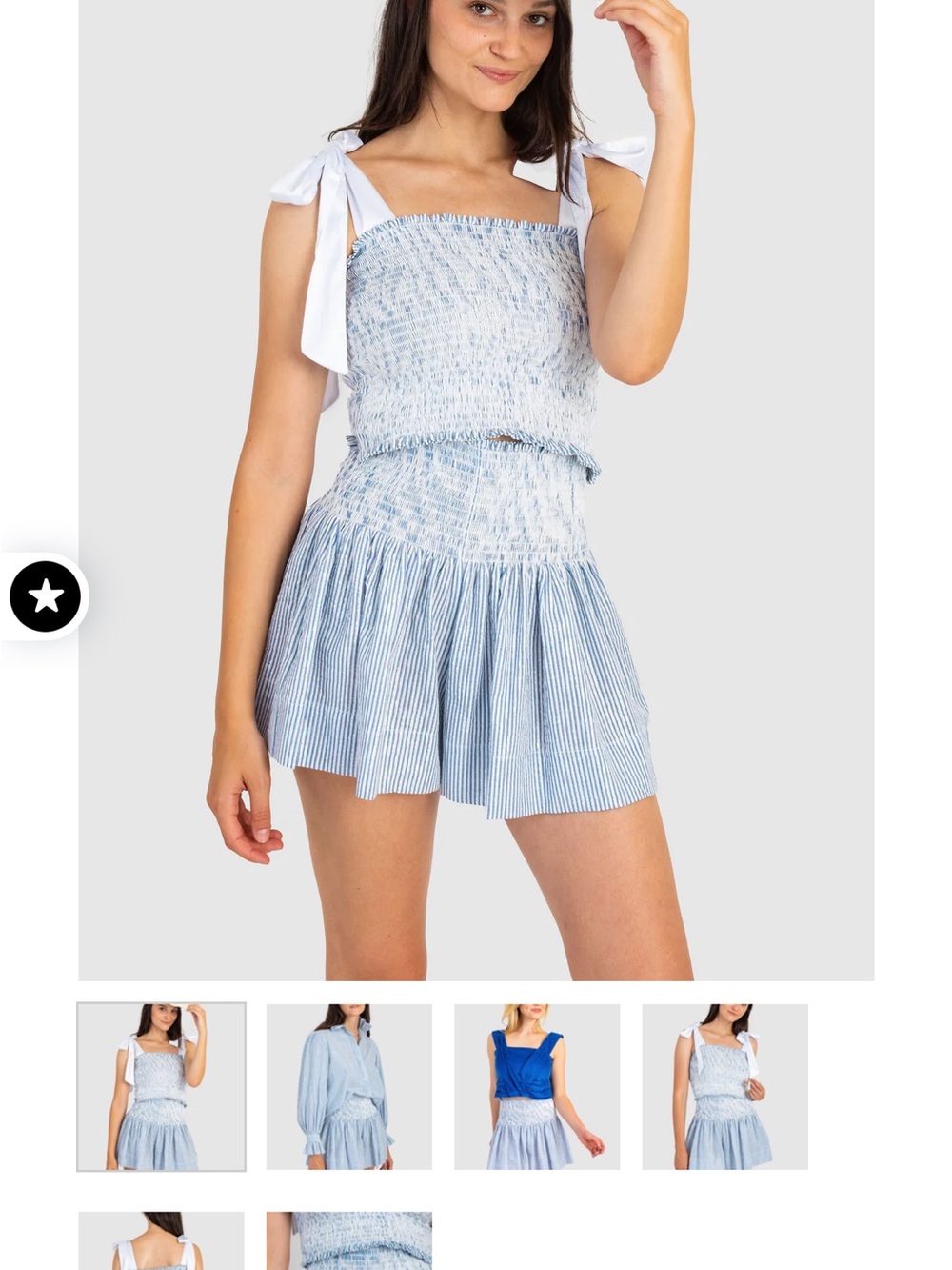 Koch Blue and White Striped Smocked set. - Picture 2 of 7
